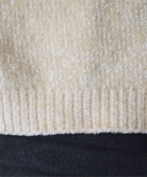 セール】ラメベロアモールショート丈プルオーバー（ニット/セーター