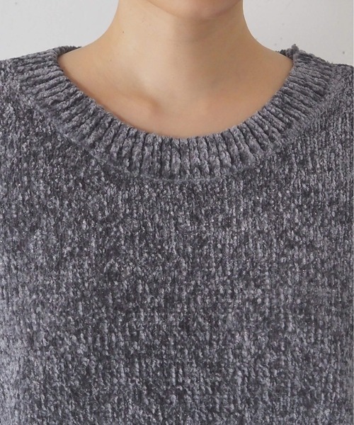 セール】ラメベロアモールショート丈プルオーバー（ニット/セーター