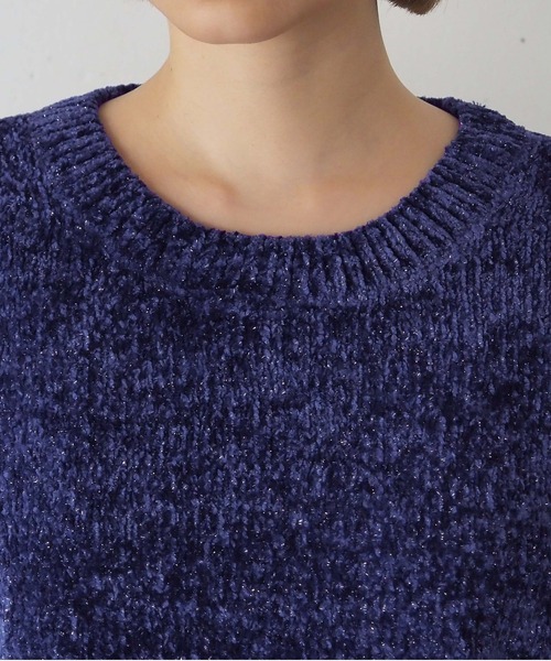 セール】ラメベロアモールショート丈プルオーバー（ニット/セーター