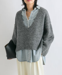 RIVE DROITE | 予約【ゆったり着やすい】ルーズプランジニット(ニット/セーター)