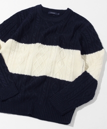 RAGEBLUE | <人気アイテム>ケーブルニットクルー/568536(ニット/セーター)