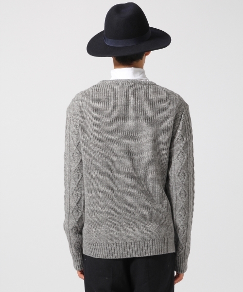 RAGEBLUE(レイジブルー)の「<人気アイテム>ケーブルニットクルー/568536(ニット/セーター・メンズ・オリーブ/グレー/ホワイト/ワインレッド/キャメル/ブラウン/ネイビー/グレー系その他・MEDIUM/LARGE/SMALL)」の10枚目の写真