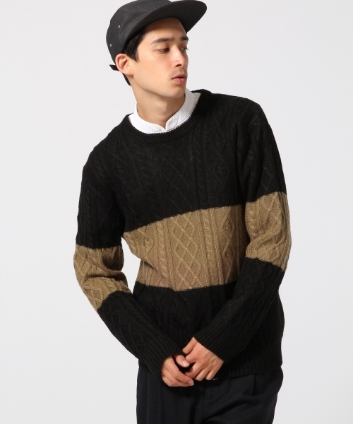 RAGEBLUE(レイジブルー)の「<人気アイテム>ケーブルニットクルー/568536(ニット/セーター・メンズ・オリーブ/グレー/ホワイト/ワインレッド/キャメル/ブラウン/ネイビー/グレー系その他・MEDIUM/LARGE/SMALL)」の21枚目の写真