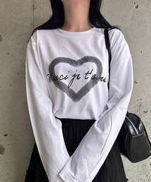 ハートデザインロングTシャツ