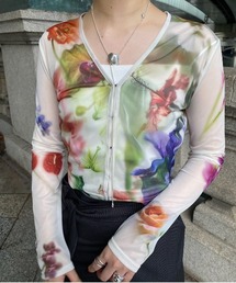 Ameri | 2WAY SMOKE FLOWER SHEER TOP(カーディガン/ボレロ)