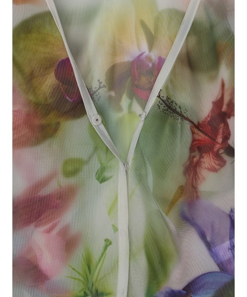 AMERI アメリ2wayスモーキーフラワーシアートップス 2WAY SMOKE FLOWER SHEER TOP