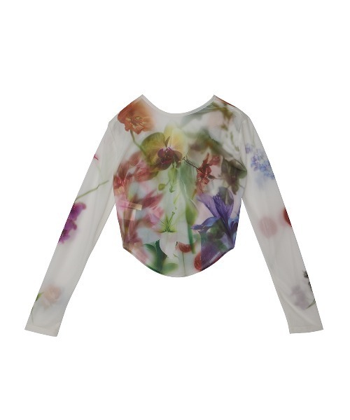 Ameri（アメリ）の「2WAY SMOKE FLOWER SHEER TOP（カーディガン