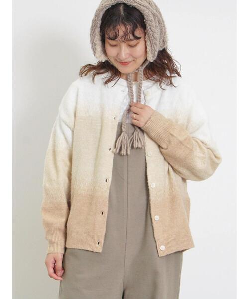 Samansa Mos2(サマンサ モスモス)の「前後着フェザーグラデーションニット(カーディガン/ボレロ・レディース・チャコールグレー/グレー/ベージュ/ラベンダー/ミント・F)」の3枚目の写真