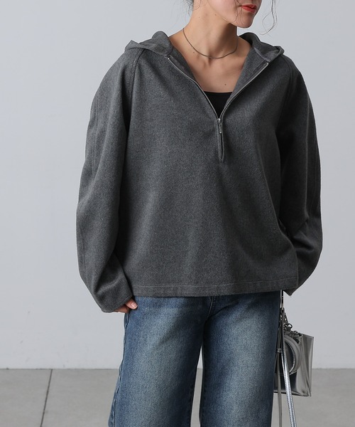 COLONY 2139（コロニートゥーワンスリーナイン）の「ハーフジッププルオーバー（Tシャツ/カットソー・レディース・ブラック/グレー・FREE）」の15枚目の写真