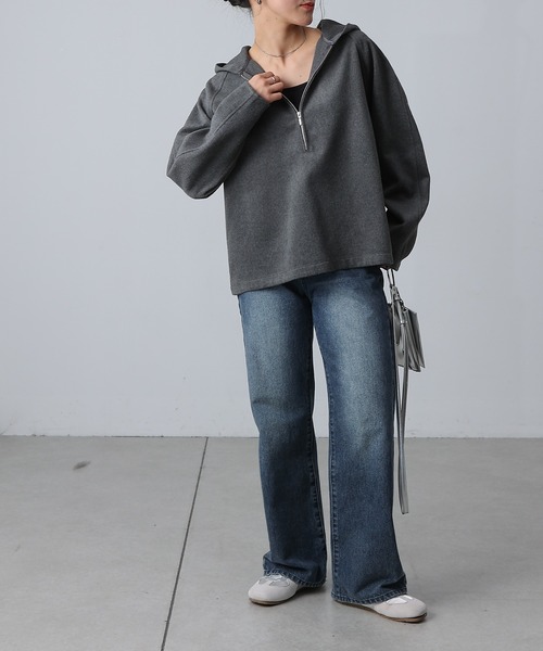 COLONY 2139（コロニートゥーワンスリーナイン）の「ハーフジッププルオーバー（Tシャツ/カットソー・レディース・ブラック/グレー・FREE）」の19枚目の写真