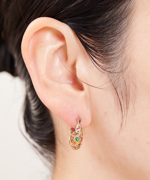 Zoule(ゾーラ)の「Zoule ゾーラ:MOROCCAN モロッカンシリーズ モロッコ star cross スター クロス ピアス(ピアス(両耳用)・レディース・ピンク/パープル・FREE)」の6枚目の写真