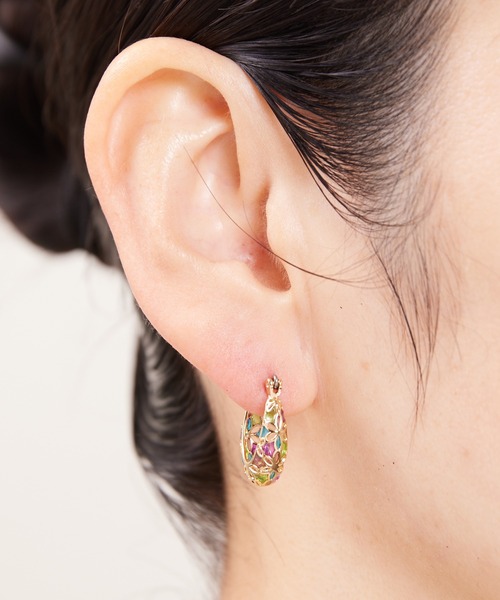 Zoule(ゾーラ)の「Zoule ゾーラ:MOROCCAN モロッカンシリーズ モロッコ star cross スター クロス ピアス(ピアス(両耳用)・レディース・ピンク/パープル・FREE)」の3枚目の写真