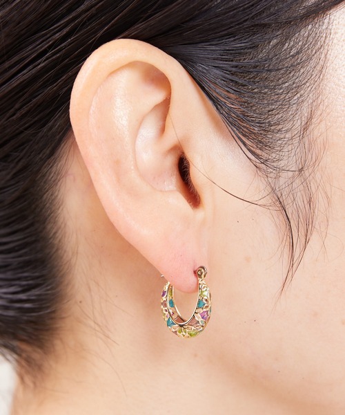 Zoule(ゾーラ)の「Zoule ゾーラ:MOROCCAN モロッカンシリーズ モロッコ star cross スター クロス ピアス(ピアス(両耳用)・レディース・ピンク/パープル・FREE)」の10枚目の写真