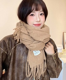 Girly Doll（ガーリードール）の「フリンジ大判マフラー ストール（マフラー・レディース）」