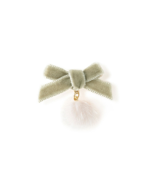 ROPE' PICNIC（ロペピクニック）の「ベルベットリボン×シャギーボールプチピアス（ピアス（両耳用）・レディース・グリーン系その他/ベージュ/オレンジ系その他・FREE）」の13枚目の写真