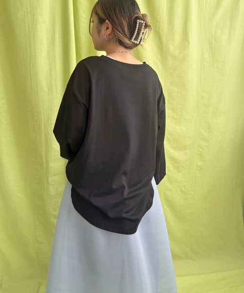 LHELBIE(レルビエ)の「ハンドロゴロンT(Tシャツ/カットソー・レディース・ブラック/ネイビー/グレー/オフホワイト・M)」の15枚目の写真