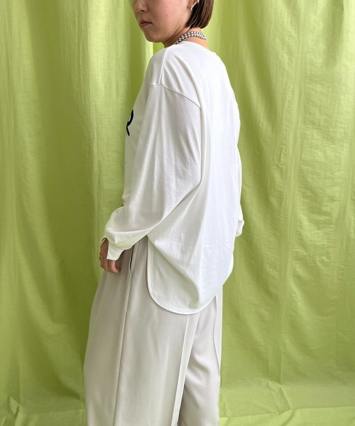 LHELBIE(レルビエ)の「ハンドロゴロンT(Tシャツ/カットソー・レディース・ブラック/ネイビー/グレー/オフホワイト・M)」の6枚目の写真