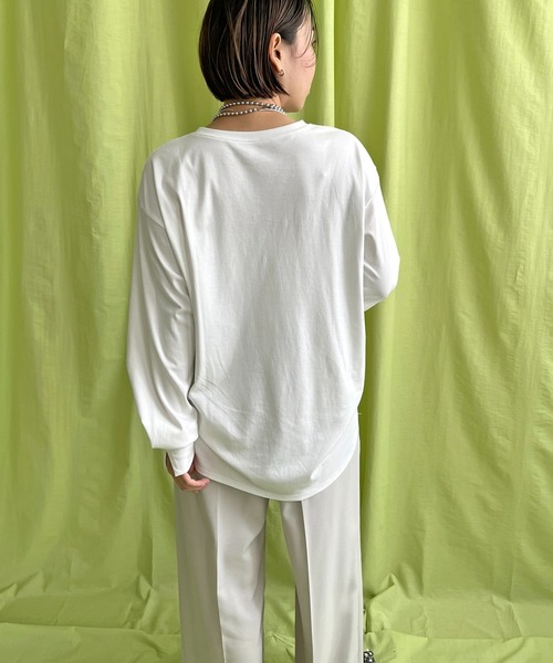 LHELBIE(レルビエ)の「ハンドロゴロンT(Tシャツ/カットソー・レディース・ブラック/ネイビー/グレー/オフホワイト・M)」の7枚目の写真
