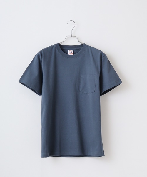 CROSS & STITCH(クロスステッチ)の「CROSS & STITCH オープンエンドマックスウエイトポケットTシャツ(Tシャツ/カットソー・メンズ・ホワイト/ヘザーグレー/ナチュラル/アーミー/ブラック/スミクロ/ネイビー/ブルー・L/S/XL/M/XXL)」の8枚目の写真