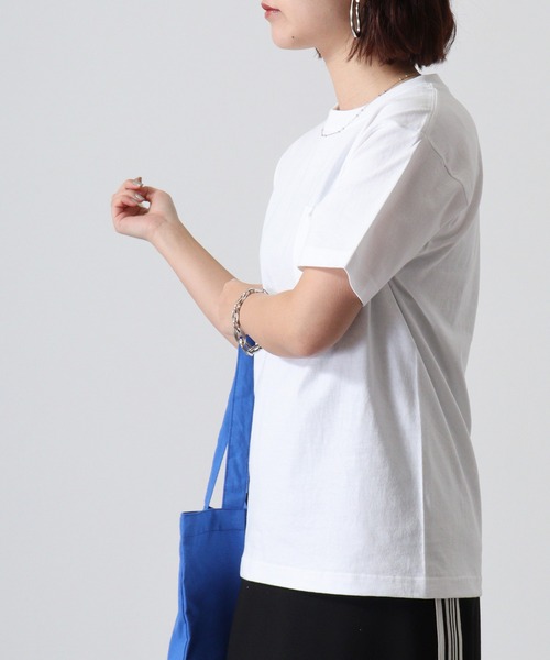 CROSS & STITCH(クロスステッチ)の「CROSS & STITCH オープンエンドマックスウエイトポケットTシャツ(Tシャツ/カットソー・メンズ・ホワイト/ヘザーグレー/ナチュラル/アーミー/ブラック/スミクロ/ネイビー/ブルー・L/S/XL/M/XXL)」の10枚目の写真