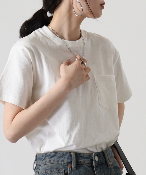 CROSS & STITCH(クロスステッチ)の「CROSS & STITCH オープンエンドマックスウエイトポケットTシャツ(Tシャツ/カットソー・メンズ・ホワイト/ヘザーグレー/ナチュラル/アーミー/ブラック/スミクロ/ネイビー/ブルー・L/S/XL/M/XXL)」の13枚目の写真