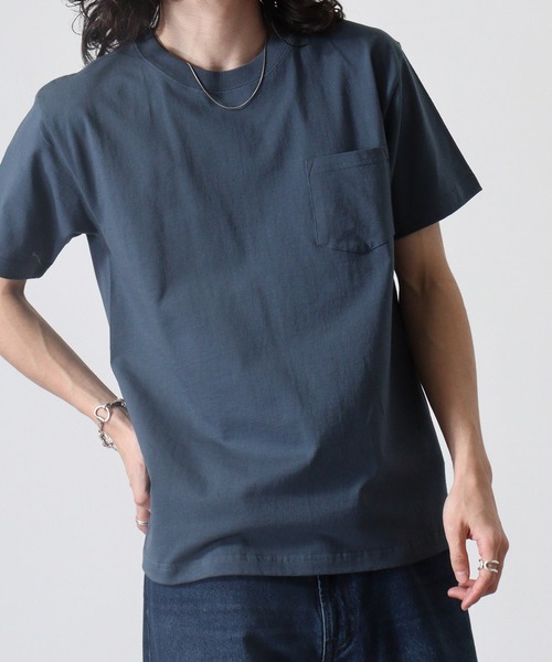 CROSS & STITCH(クロスステッチ)の「CROSS & STITCH オープンエンドマックスウエイトポケットTシャツ(Tシャツ/カットソー・メンズ・ホワイト/ヘザーグレー/ナチュラル/アーミー/ブラック/スミクロ/ネイビー/ブルー・L/S/XL/M/XXL)」の17枚目の写真