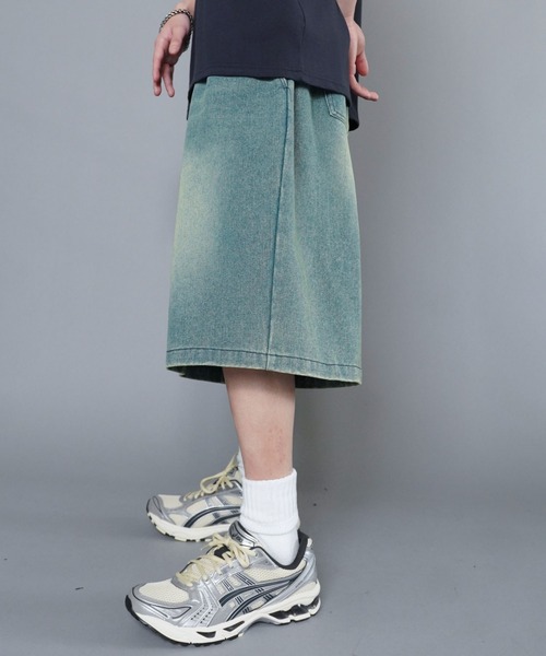 SPINNS(スピンズ)の「ヴィンテージライクグランジデニムハーフパンツ(デニムパンツ・メンズ・ブラック×ベージュ/ブルー系その他/ブルー系その他2/サックスブルー系・S/M/L)」の11枚目の写真
