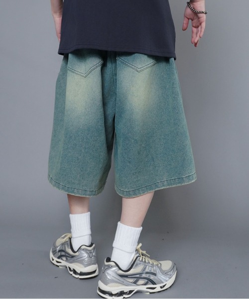 SPINNS(スピンズ)の「ヴィンテージライクグランジデニムハーフパンツ(デニムパンツ・メンズ・ブラック×ベージュ/ブルー系その他/ブルー系その他2/サックスブルー系・S/M/L)」の13枚目の写真