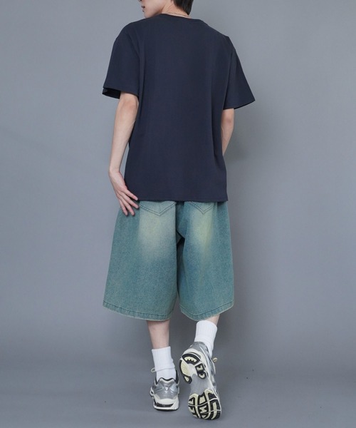 SPINNS(スピンズ)の「ヴィンテージライクグランジデニムハーフパンツ(デニムパンツ・メンズ・ブラック×ベージュ/ブルー系その他/ブルー系その他2/サックスブルー系・S/M/L)」の7枚目の写真