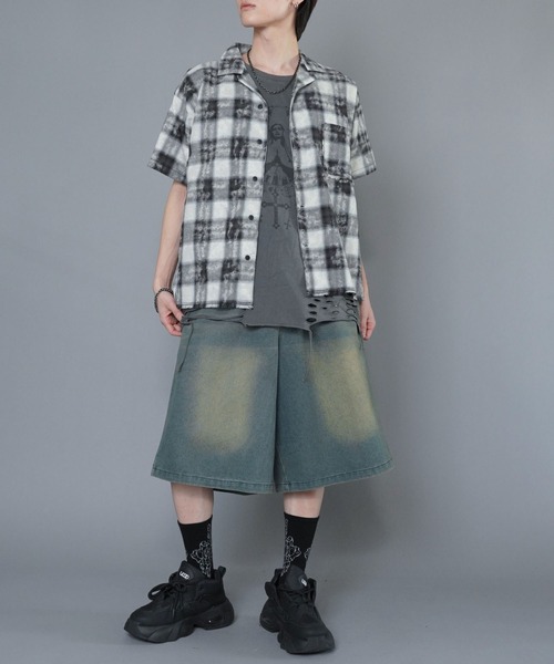 ヴィンテージライクグラデーションハーフスリーブデニムシャツ Levi's ロングスリーブデニムシャツ - Fresh Service NECESSARY