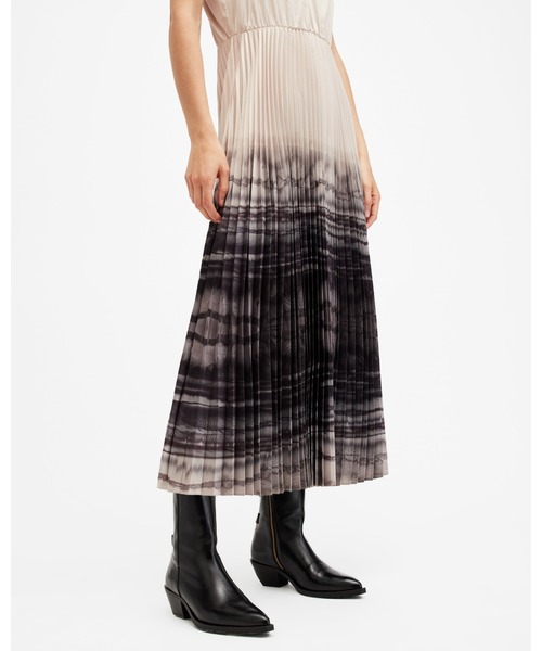 ALLSAINTS(オールセインツ)の「CELILIA 2-IN-1 PLEATED TIE DYE MIDI DRESS | CELILIA 2-IN-1 プリーツ タイ ダイ ミディ ドレス・ワンピース(ワンピース・レディース・ホワイト系その他・S/XS/M/L)」の7枚目の写真