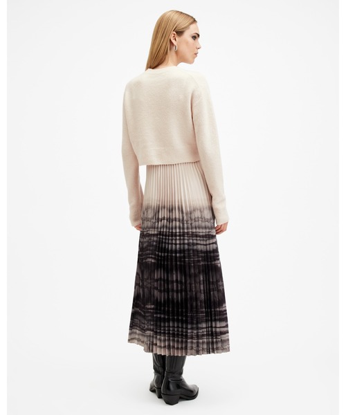 ALLSAINTS(オールセインツ)の「CELILIA 2-IN-1 PLEATED TIE DYE MIDI DRESS | CELILIA 2-IN-1 プリーツ タイ ダイ ミディ ドレス・ワンピース(ワンピース・レディース・ホワイト系その他・S/XS/M/L)」の8枚目の写真