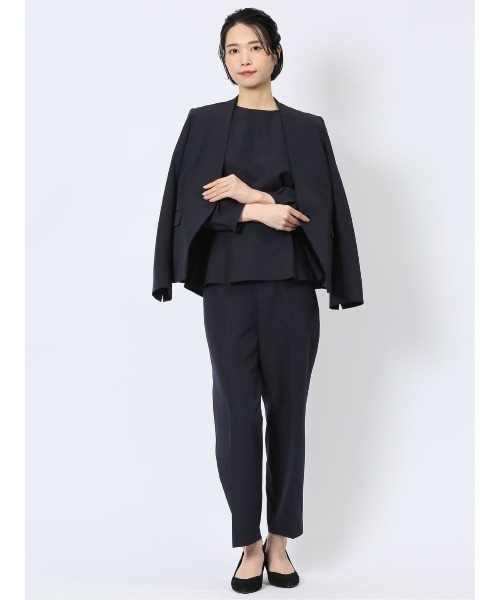 m.f.editorial（エムエフエディトリアル）の「【ストレッチ ウォッシャブル】m.f.エディトリアルレディース ワイドパンツ 紺(セットアップ可能)（スーツパンツ・レディース・ネイビー・S/MEDIUM/LARGE/X-LARGE）」の12枚目の写真