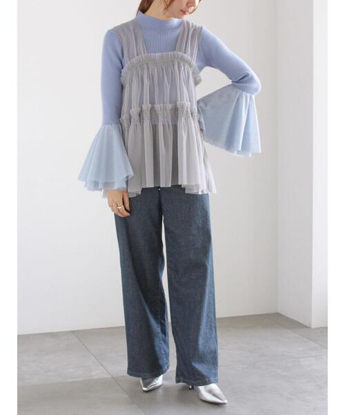 Te chichi（テチチ）の「前後2WAYチュールレイヤードベスト（シャツ/ブラウス・レディース・オフホワイト/グレー/チャコールグレー・F）」の19枚目の写真