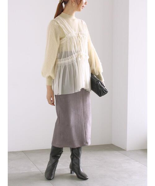 Te chichi（テチチ）の「前後2WAYチュールレイヤードベスト（シャツ/ブラウス・レディース・オフホワイト/グレー/チャコールグレー・F）」の13枚目の写真