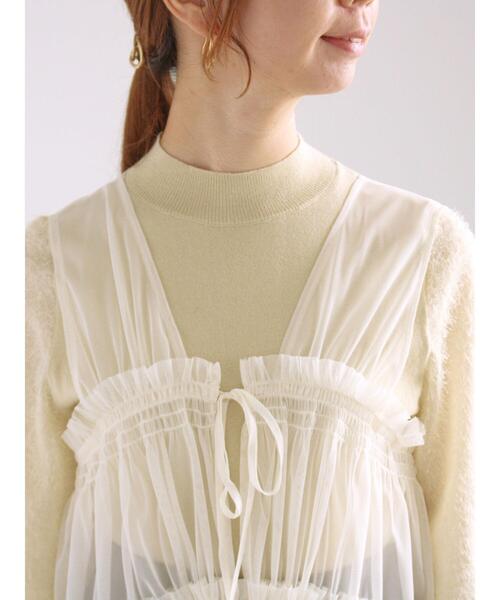 Te chichi（テチチ）の「前後2WAYチュールレイヤードベスト（シャツ/ブラウス・レディース・オフホワイト/グレー/チャコールグレー・F）」の17枚目の写真