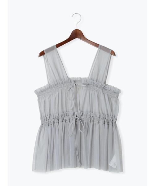 Te chichi（テチチ）の「前後2WAYチュールレイヤードベスト（シャツ/ブラウス・レディース・オフホワイト/グレー/チャコールグレー・F）」の9枚目の写真