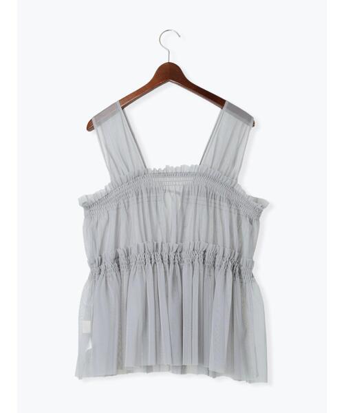 Te chichi（テチチ）の「前後2WAYチュールレイヤードベスト（シャツ/ブラウス・レディース・オフホワイト/グレー/チャコールグレー・F）」の10枚目の写真