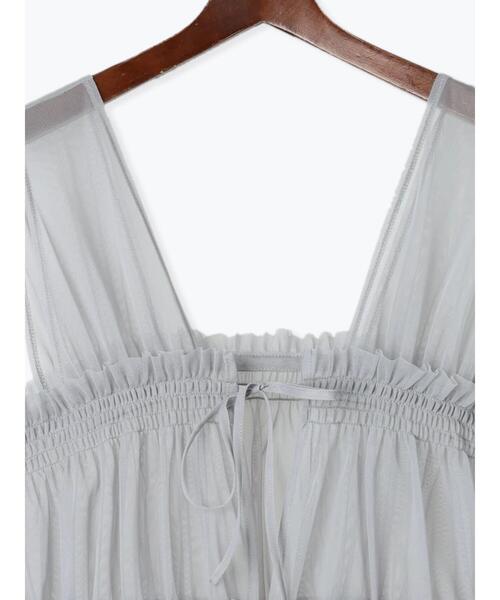 Te chichi（テチチ）の「前後2WAYチュールレイヤードベスト（シャツ/ブラウス・レディース・オフホワイト/グレー/チャコールグレー・F）」の11枚目の写真