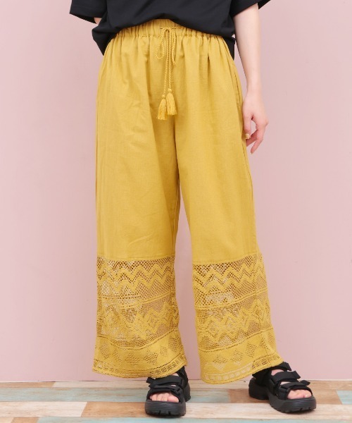 チチカカ(チチカカ)の「Rico インドコットン×レースパンツ(その他パンツ・レディース・マスタード/ナチュラル/ブラック・FREE)」の1枚目の写真