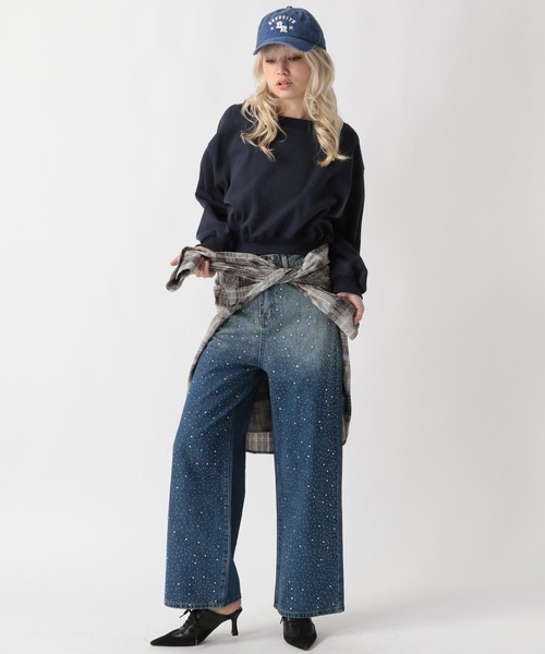 FOREVER 21（フォーエバー トゥエンティーワン）の「【2025SS】キラキラビジューデニム（デニムパンツ・レディース・ブルー・LARGE/MEDIUM/SMALL）」の13枚目の写真