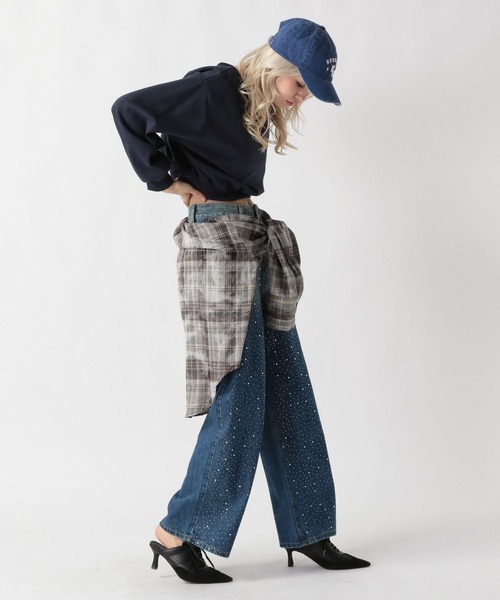 FOREVER 21（フォーエバー トゥエンティーワン）の「【2025SS】キラキラビジューデニム（デニムパンツ・レディース・ブルー・LARGE/MEDIUM/SMALL）」の16枚目の写真