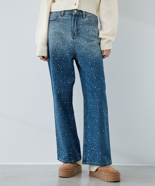 FOREVER 21（フォーエバー トゥエンティーワン）の「【2025SS】キラキラビジューデニム（デニムパンツ・レディース・ブルー・LARGE/MEDIUM/SMALL）」の6枚目の写真