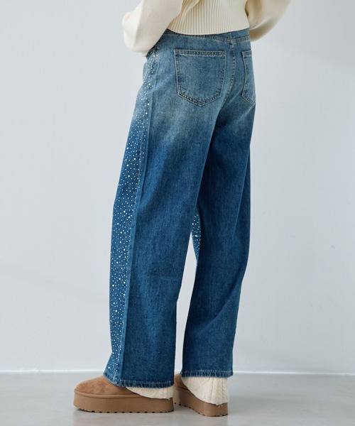 FOREVER 21（フォーエバー トゥエンティーワン）の「【2025SS】キラキラビジューデニム（デニムパンツ・レディース・ブルー・LARGE/MEDIUM/SMALL）」の9枚目の写真