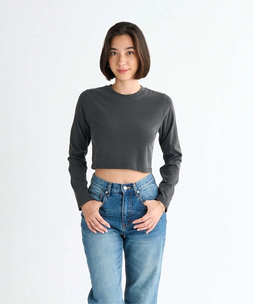 ROXY（ロキシー）の「SUN CHASERS L/S /ロキシーバックプリントクロップドロングスリーブトップス（Tシャツ/カットソー・レディース・ブラック/グリーン/ピンク/ホワイト・LARGE/MEDIUM/SMALL）」の10枚目の写真