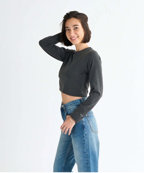 ROXY（ロキシー）の「SUN CHASERS L/S /ロキシーバックプリントクロップドロングスリーブトップス（Tシャツ/カットソー・レディース・ブラック/グリーン/ピンク/ホワイト・LARGE/MEDIUM/SMALL）」の11枚目の写真