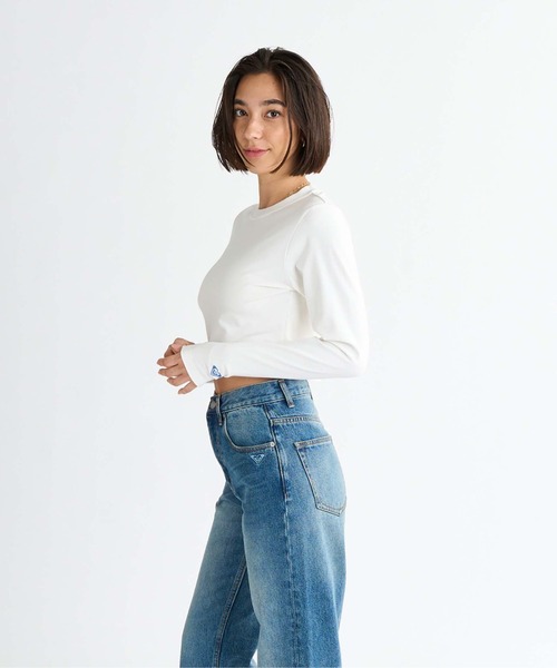 ROXY（ロキシー）の「SUN CHASERS L/S /ロキシーバックプリントクロップドロングスリーブトップス（Tシャツ/カットソー・レディース・ブラック/グリーン/ピンク/ホワイト・LARGE/MEDIUM/SMALL）」の6枚目の写真