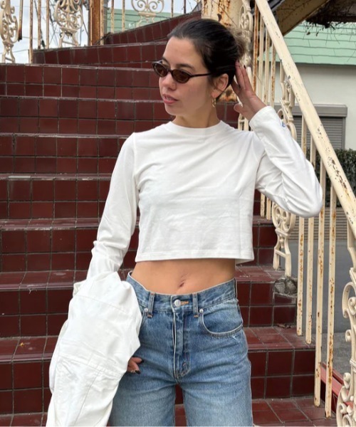 ROXY（ロキシー）の「SUN CHASERS L/S /ロキシーバックプリントクロップドロングスリーブトップス（Tシャツ/カットソー・レディース・ブラック/グリーン/ピンク/ホワイト・LARGE/MEDIUM/SMALL）」の22枚目の写真