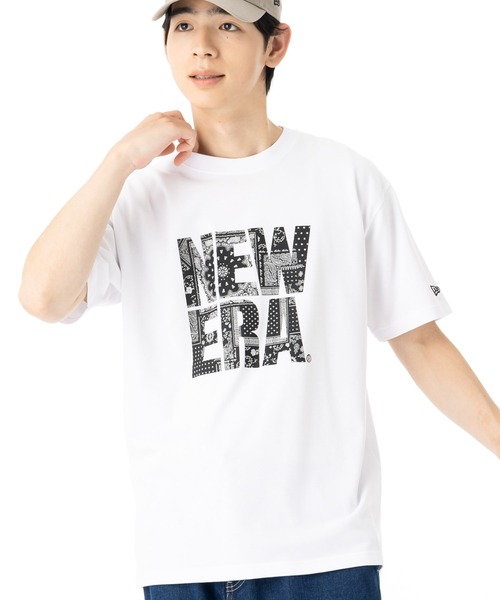 NEW ERA(ニューエラ)の「ニューエラ 半袖Tシャツ コットン ペイズリースクエアロゴ(Tシャツ/カットソー・メンズ・ホワイト/ブラック・XL/L/S/M/XXL)」の2枚目の写真