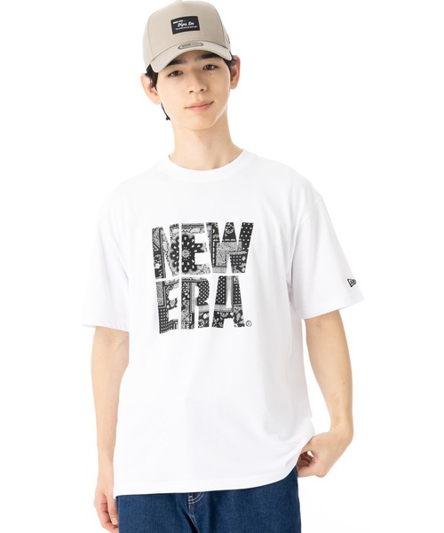 NEW ERA(ニューエラ)の「ニューエラ 半袖Tシャツ コットン ペイズリースクエアロゴ(Tシャツ/カットソー・メンズ・ホワイト/ブラック・XL/L/S/M/XXL)」の3枚目の写真